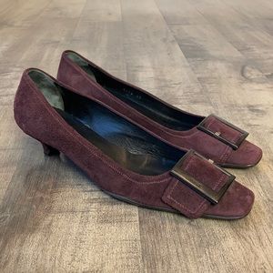 Prada Pumps 4096 Big Buckle Kitten Heels Womens 10